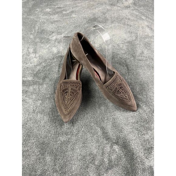 Rockport Women's Total Motion Adelyn Laser Loafer Gray Leather Suede Size 8 - Picture 1 of 10